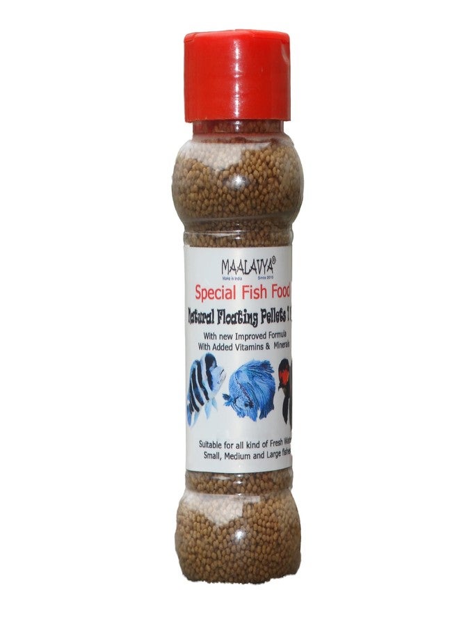 Maalavya Special Fish Feed/Food Floating Type Pellets Aquarium Food 60 Grams (Natural 1 MM),All Life Stages - Image 1